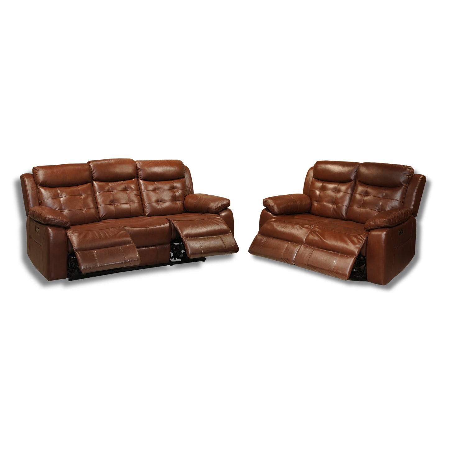 Milan Half Leather Electric Recliner 3+2 Seater-55012M