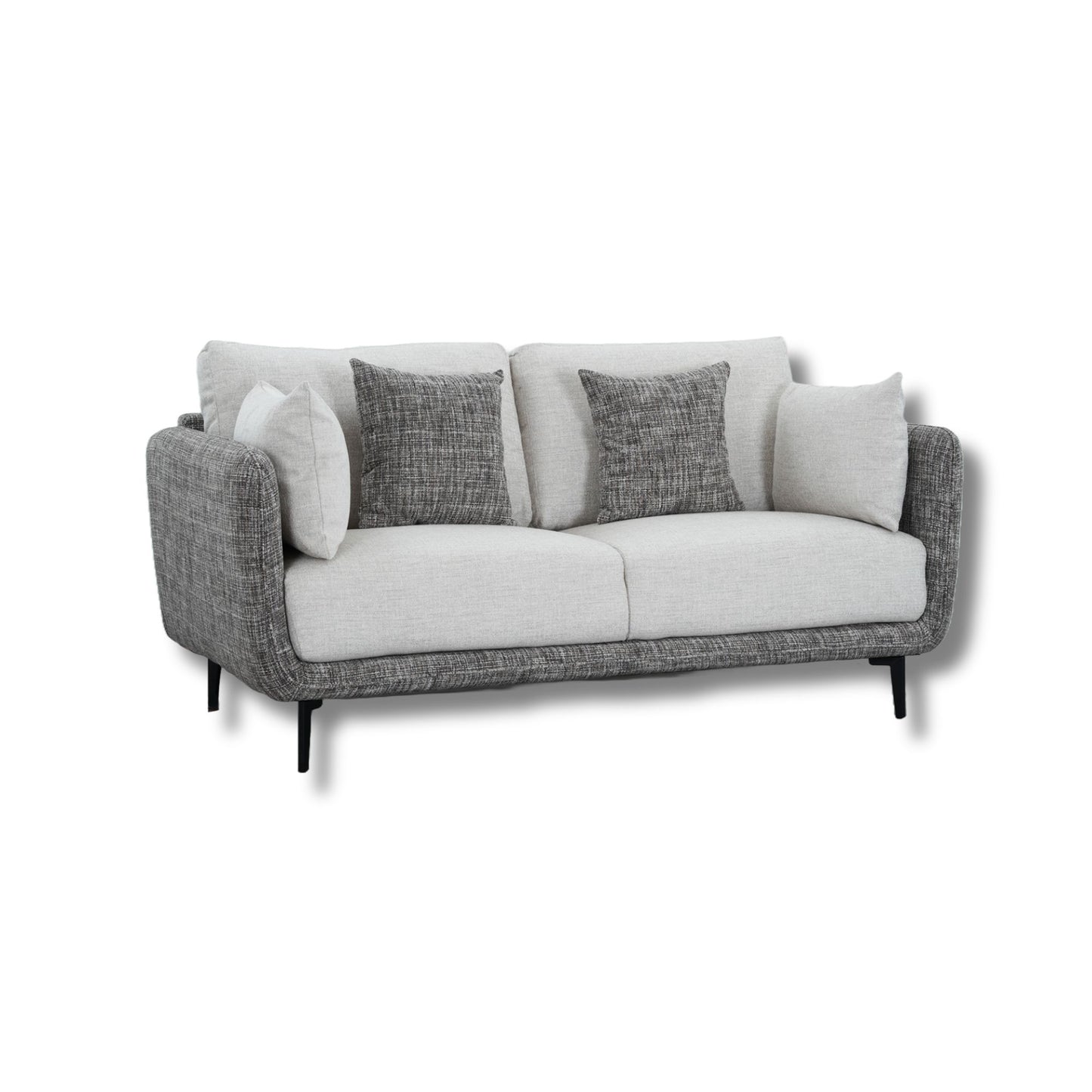 Paxton Fabric Sofa 3 + 2 Seater Brown and Grey