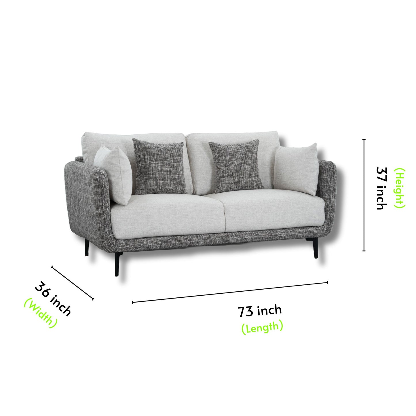Paxton Fabric Sofa 3 + 2 Seater Brown and Grey