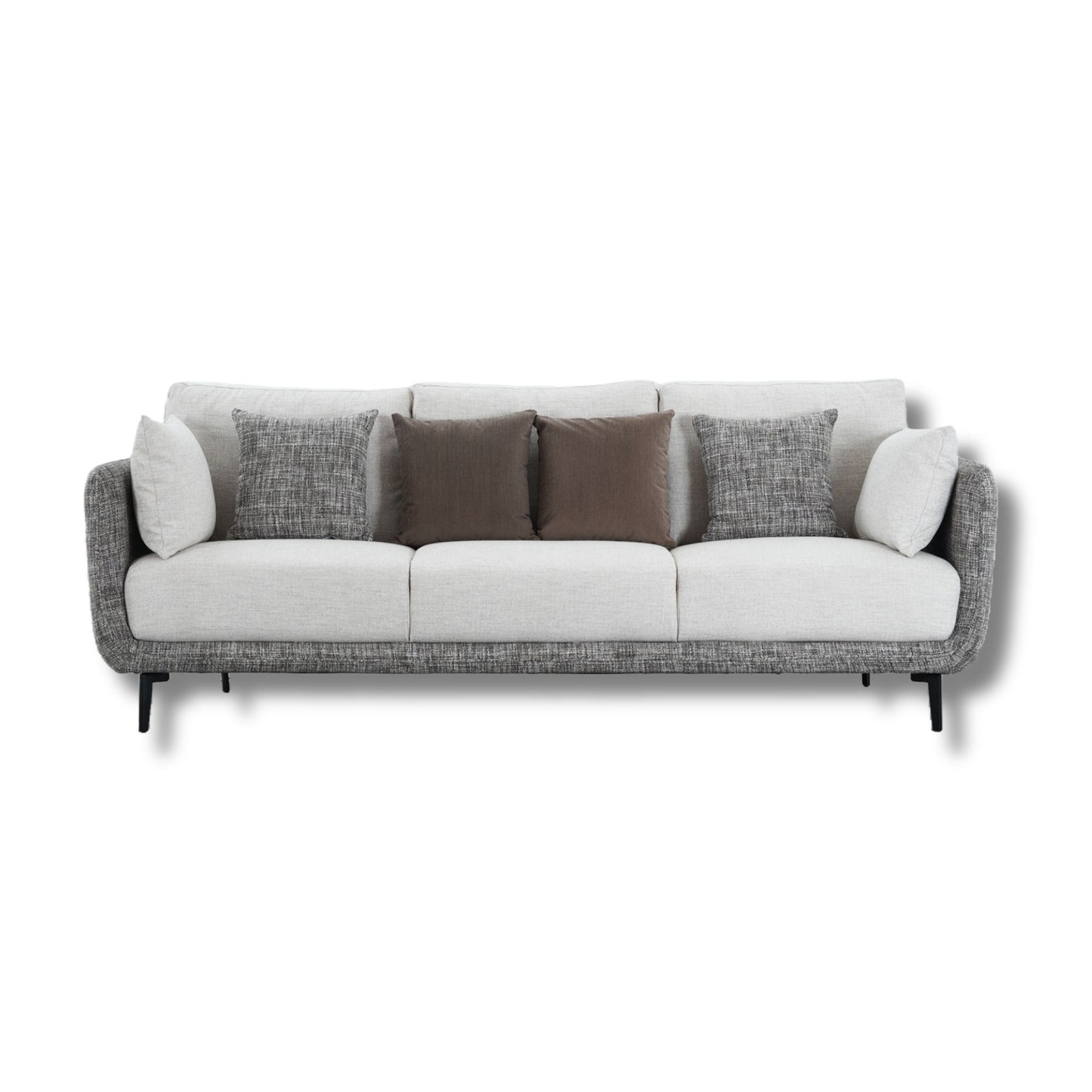 Paxton Fabric Sofa 3 + 2 Seater Brown and Grey