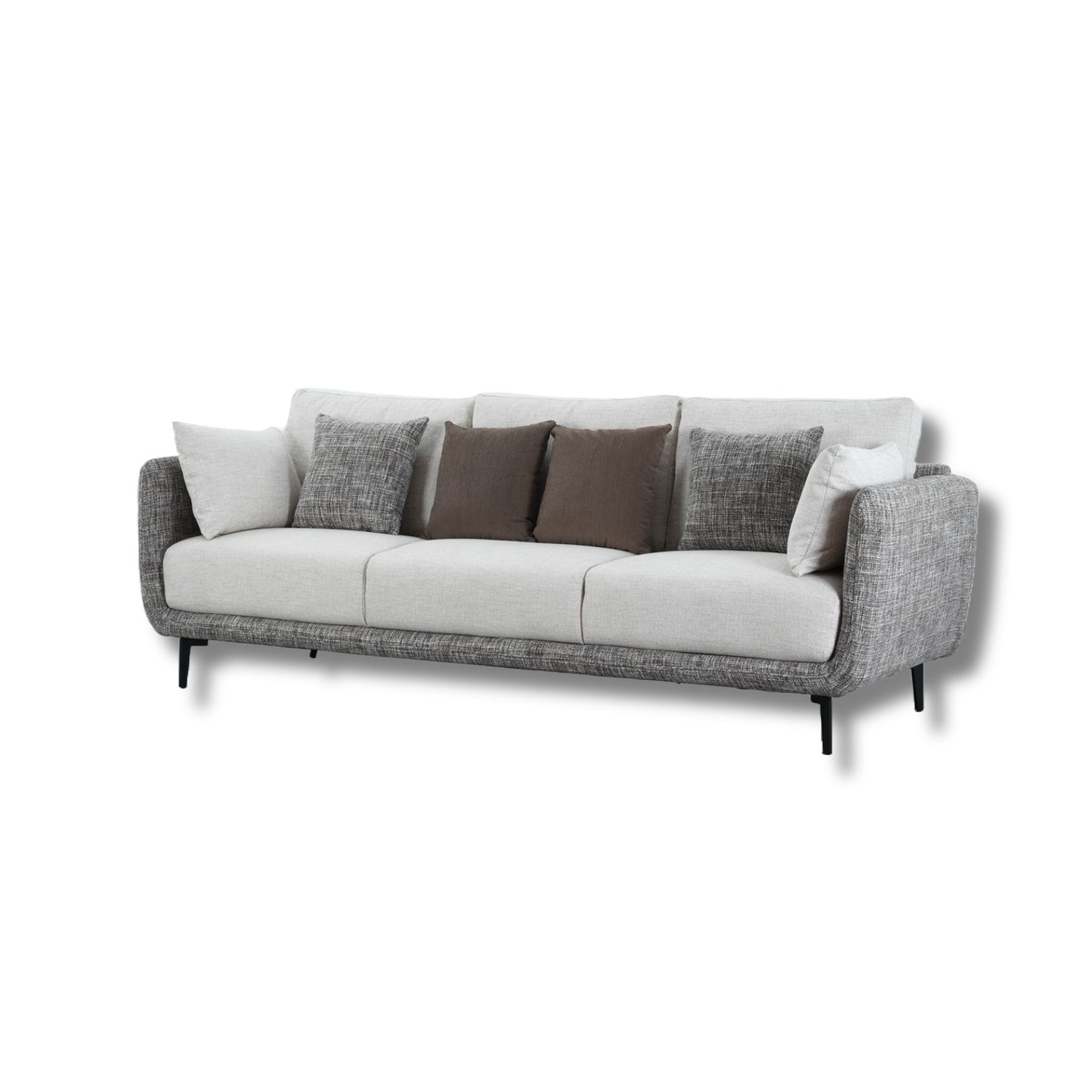 Paxton Fabric Sofa 3 + 2 Seater Brown and Grey