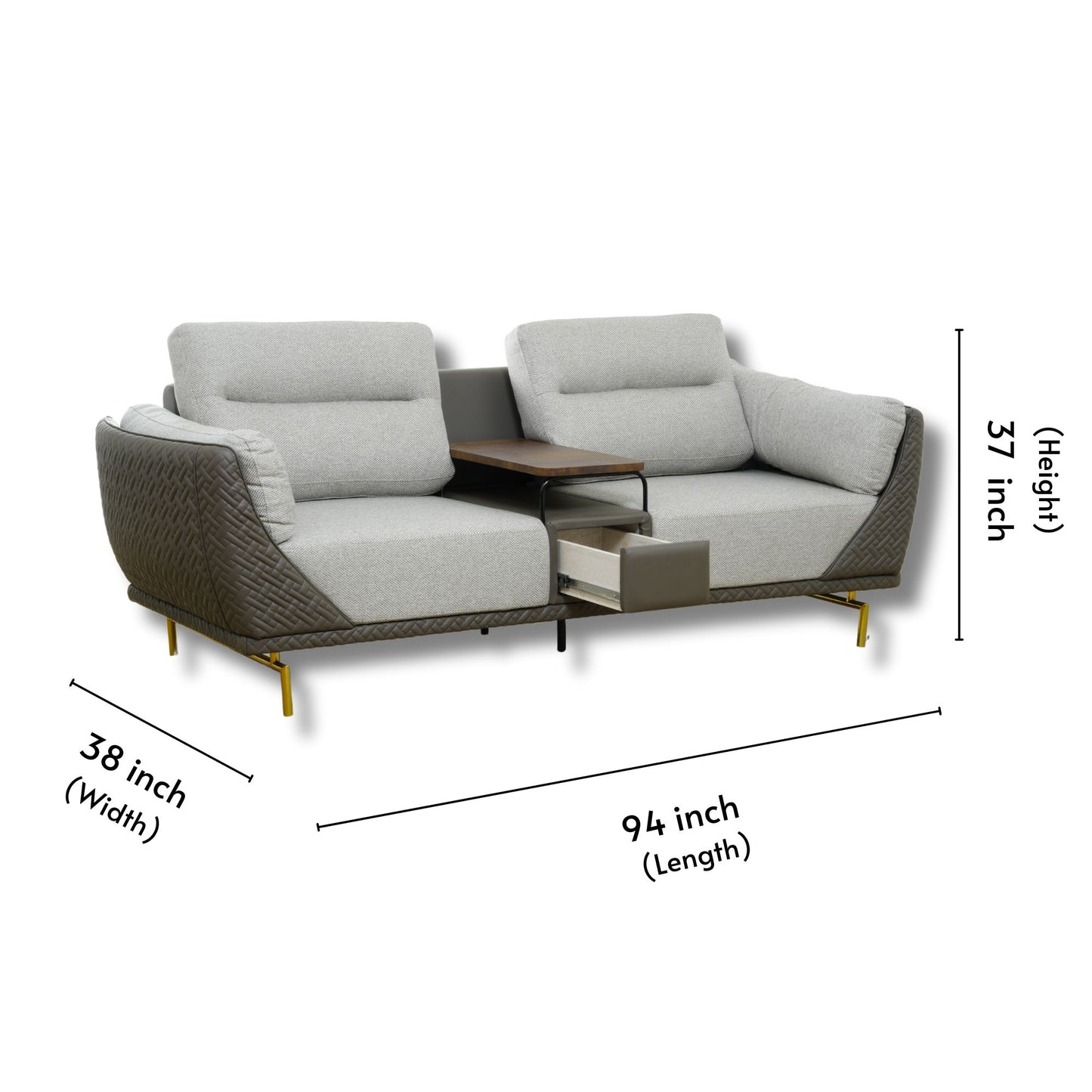 Gravitas Fabric Sofa 3+2 Seater with Console
