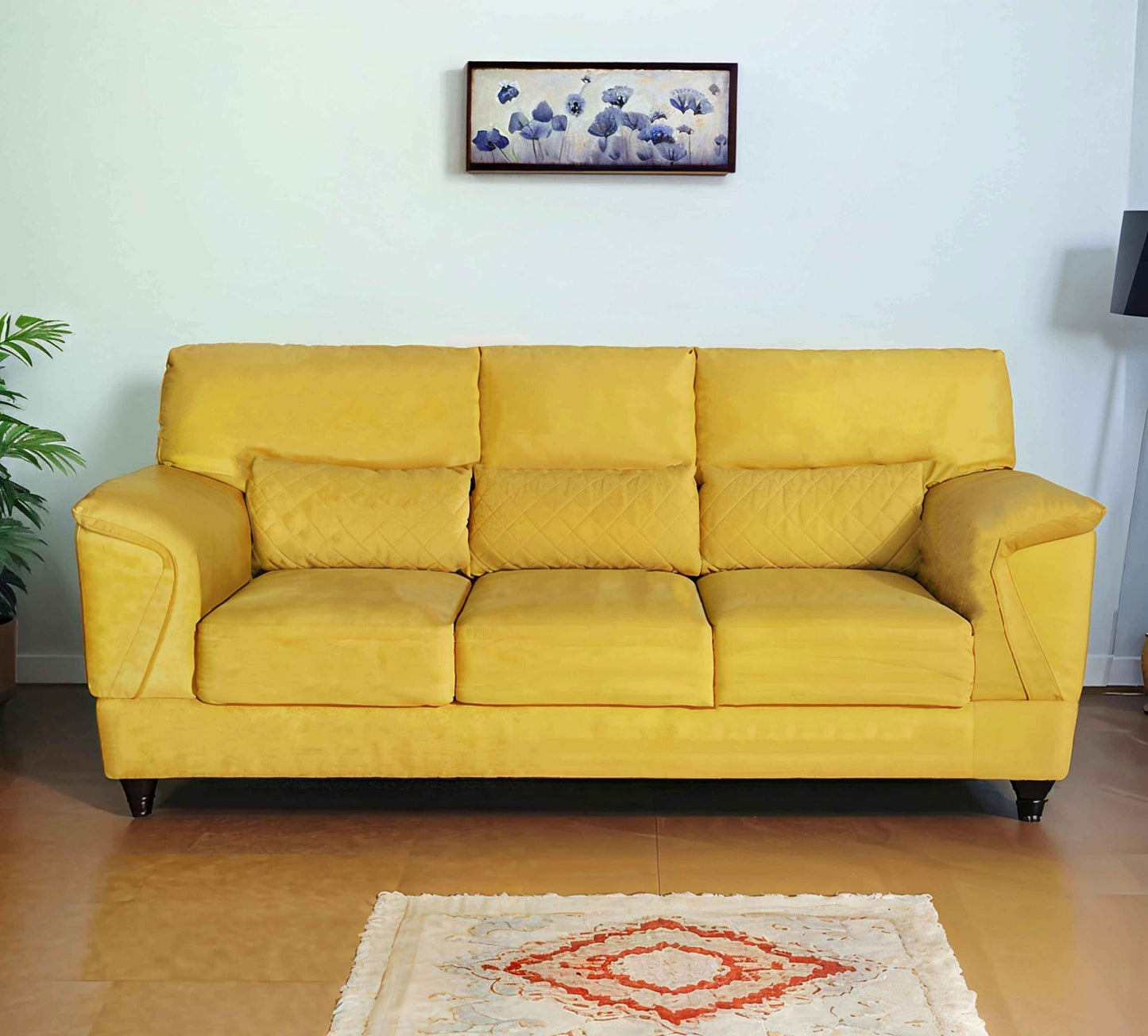 Canvas Fabric Sofa 3+2 Yellow