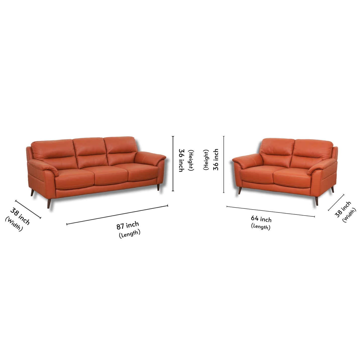 Alcamo Half Leather Sofa 3+2 Seater