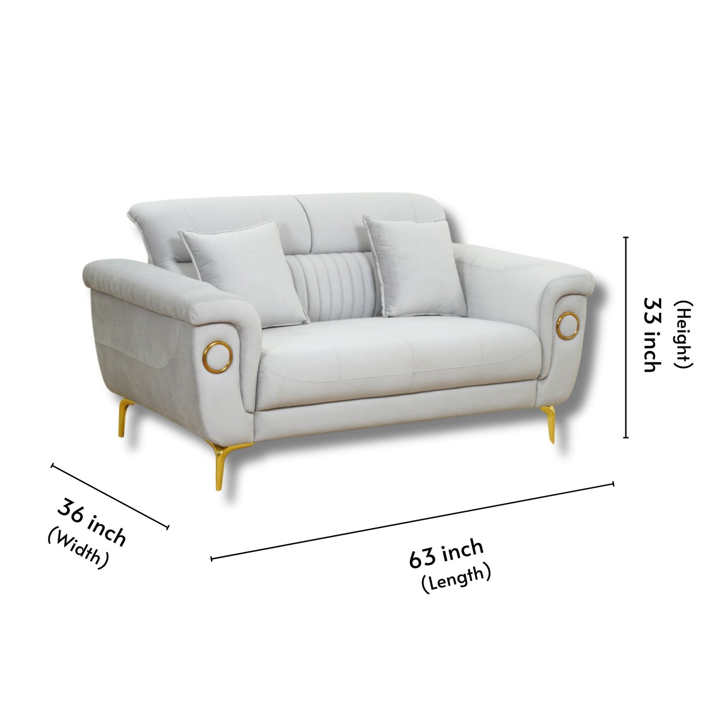 Istanbul Fabric Sofa Set 3+2 Light Grey