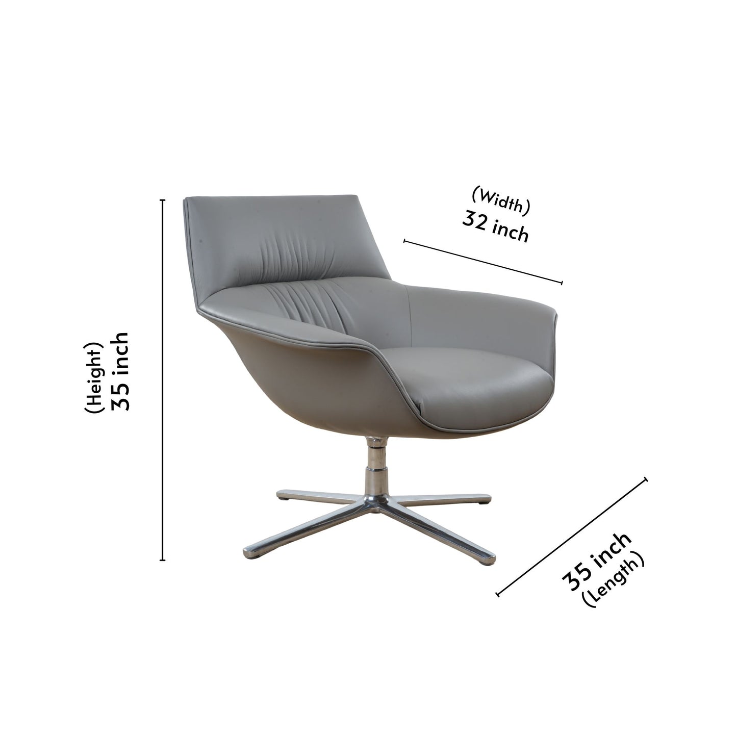 Dive LC Revolving Accent Chair B2089 - Epitome Grey