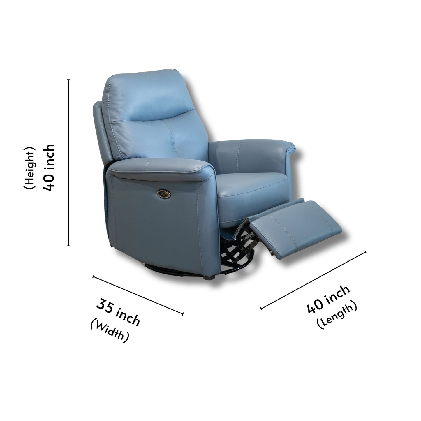 Jacob Half Leather Motion Sofa 1 Seater