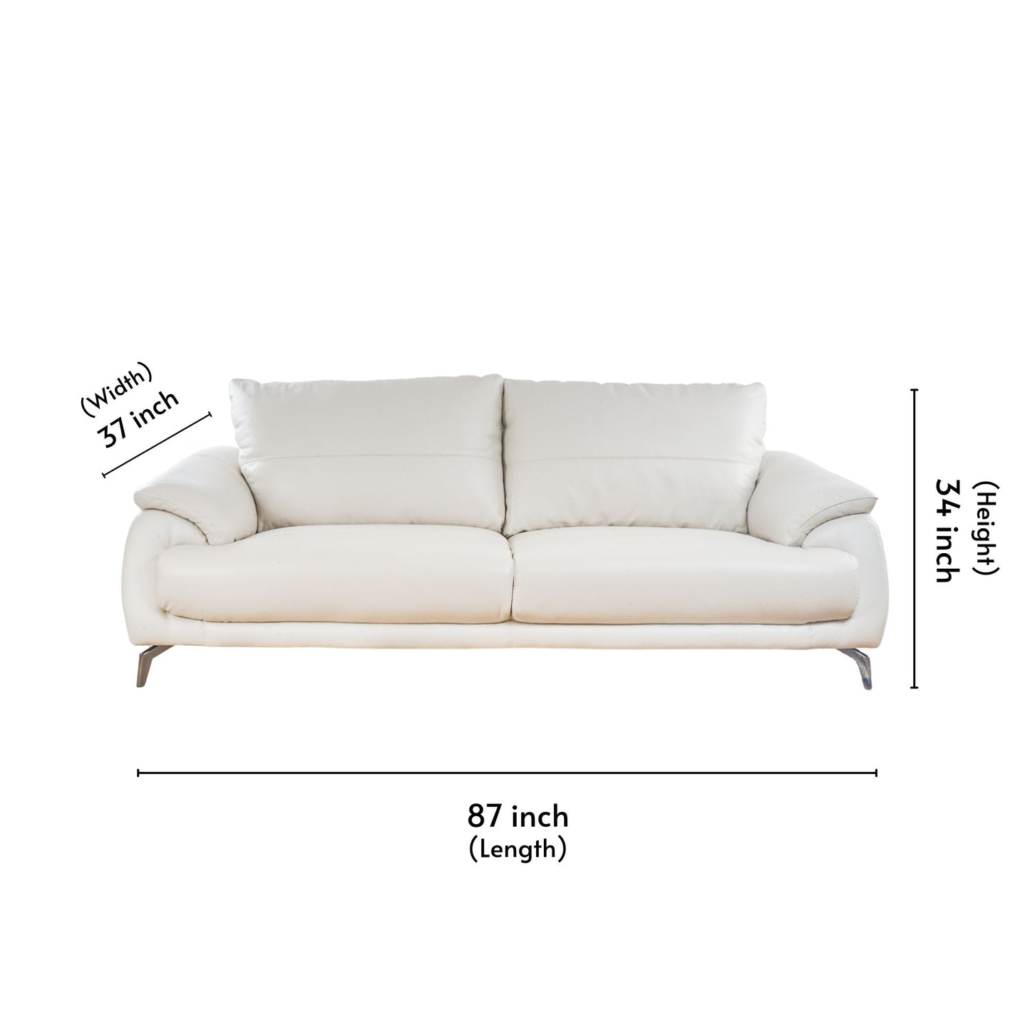 Andrew Half Leather Sofa 3+2 Seater-13424-NC-156E Frost