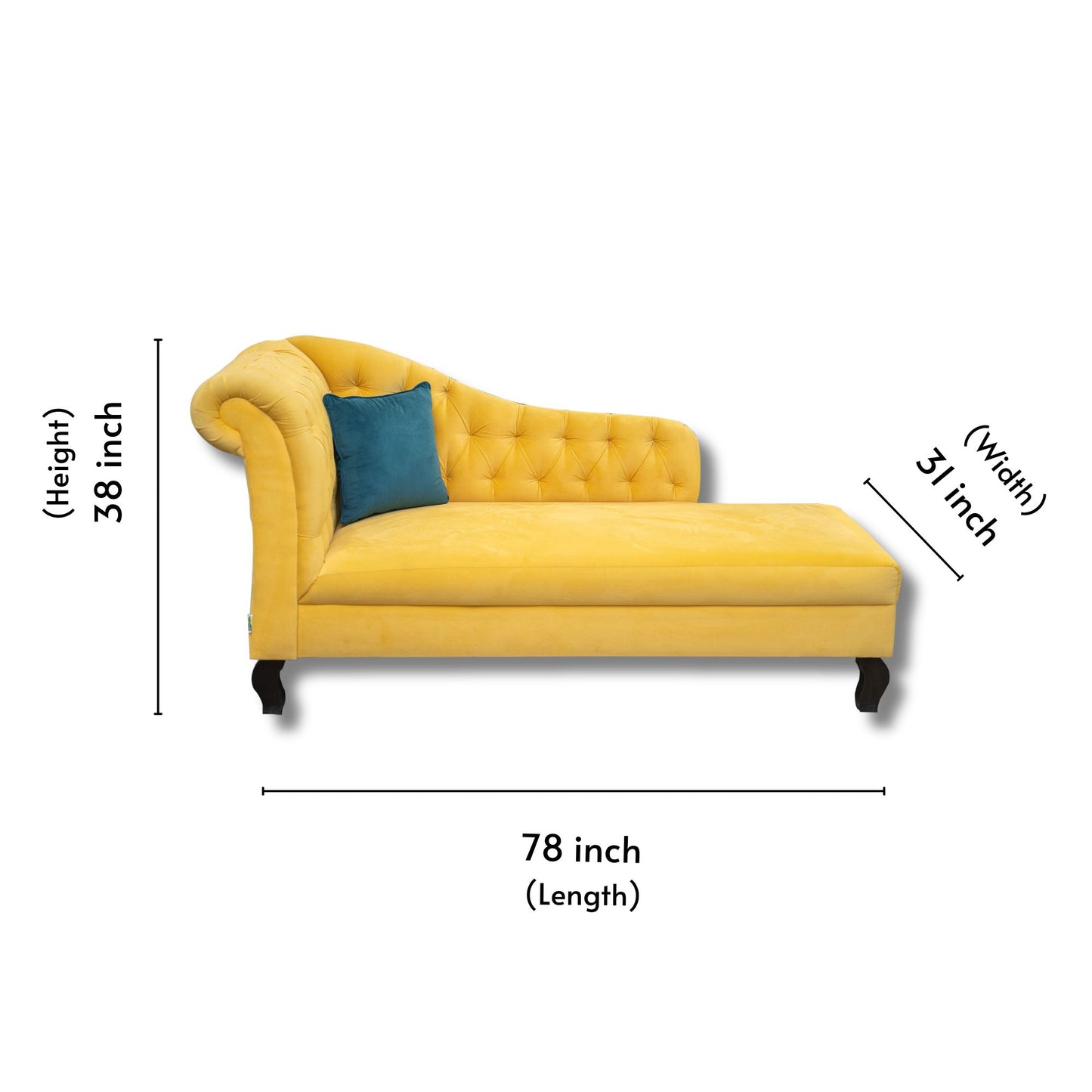 Chesterfield Carilona Fabric Diwan Yellow