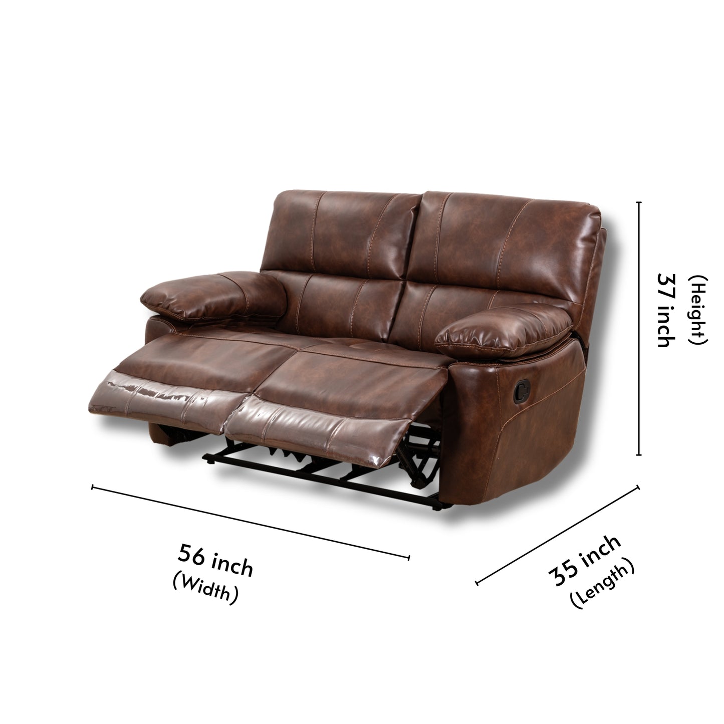 Delta Leatherite Recliner 2 Seater-X9761