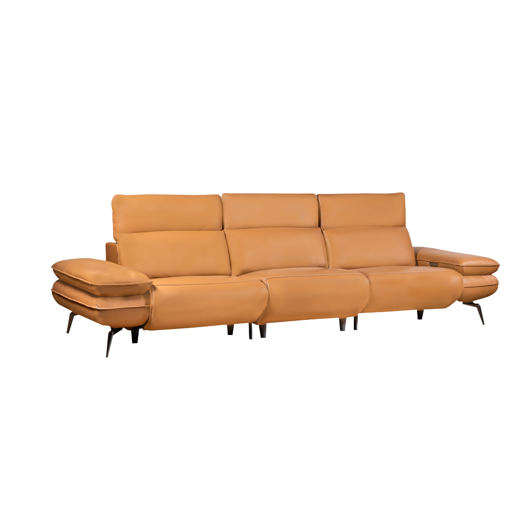 Half Leather Power Recliner 3 Seater-TM87