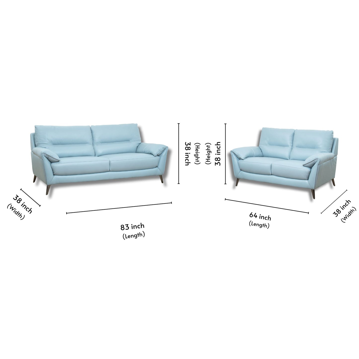 Anson Half Leather Sofa Set (3+2) Seater-12615