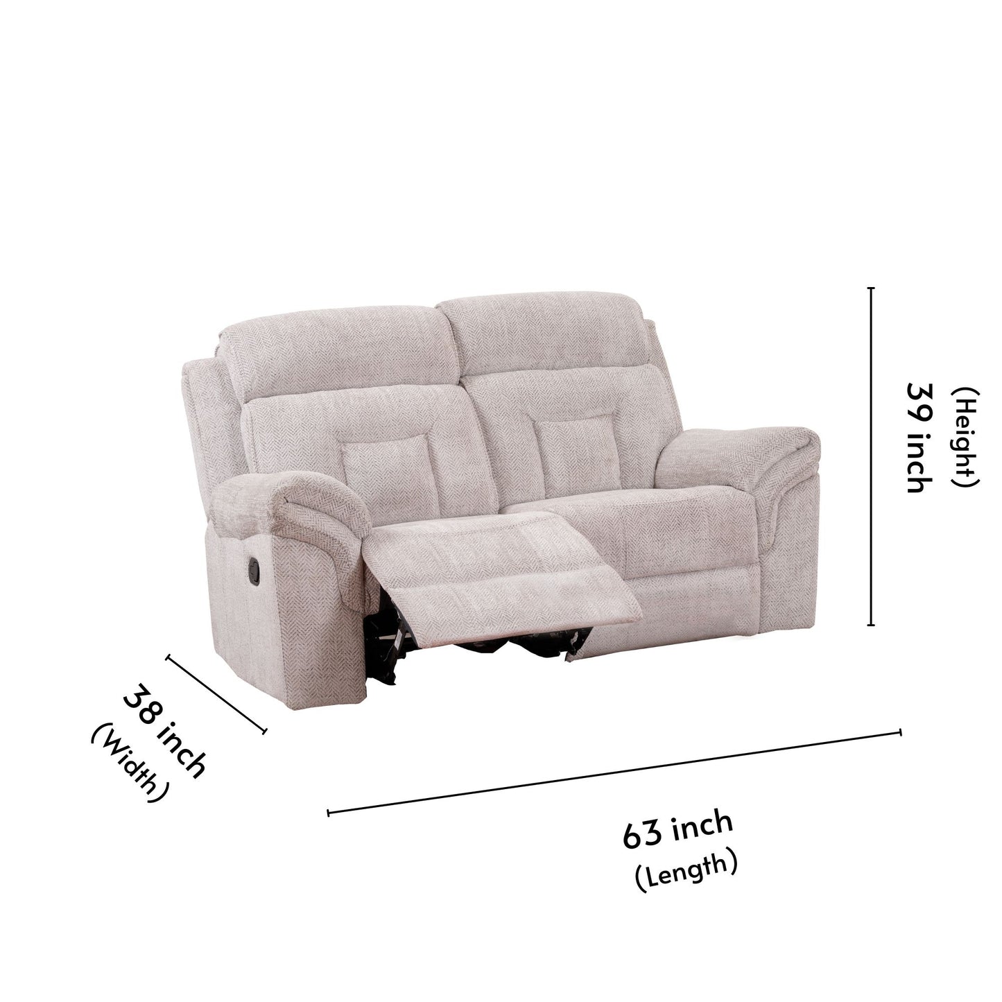 Manual Fabric 3+2 Seater Recliner - Consrt-Graphite