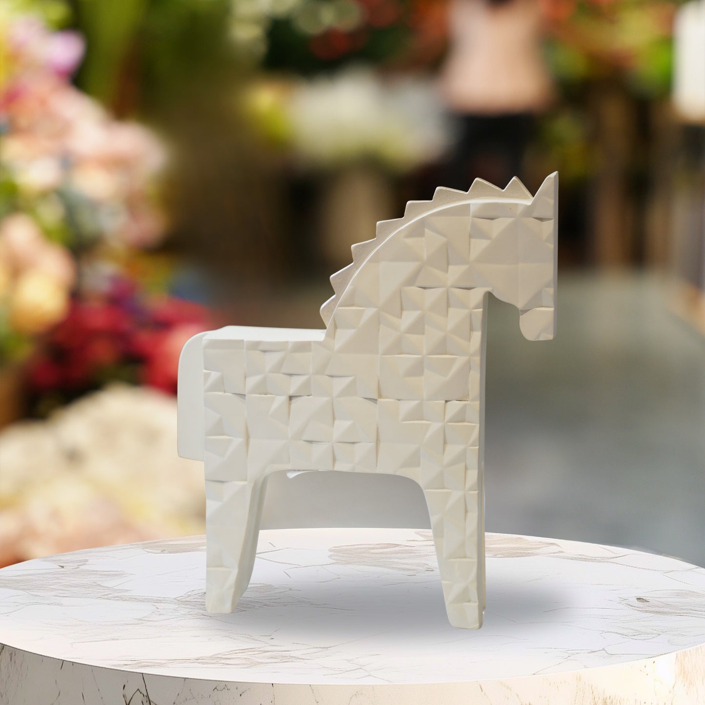 White Mosaic Horse