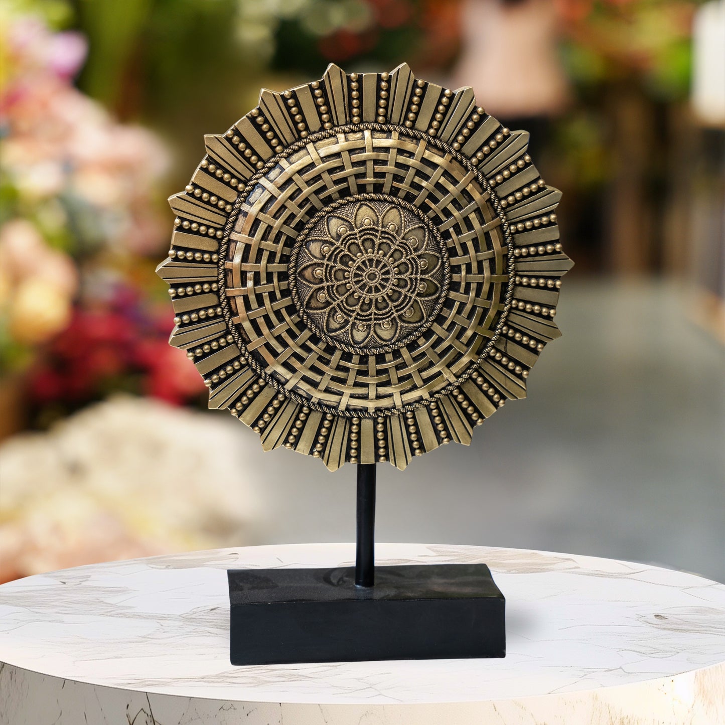 Ornate Mandala Sunburst Sculpture