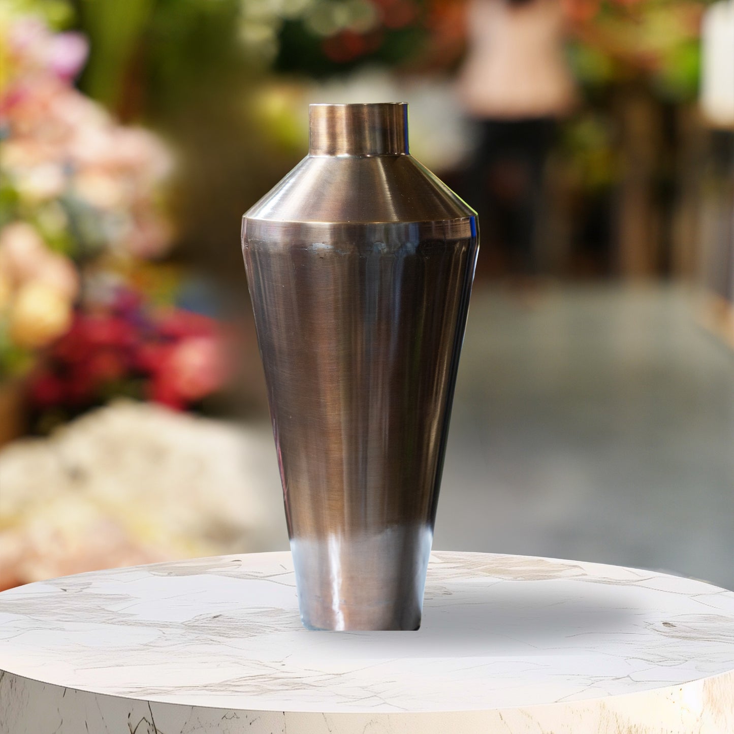 Matte Brass Geometric Vase