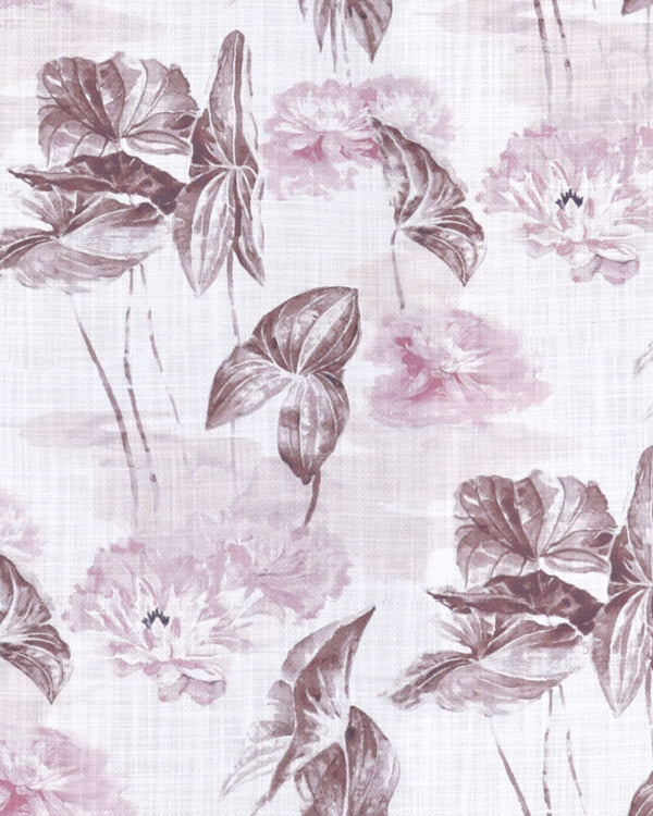Leafy wine style cotton eyelet curtain