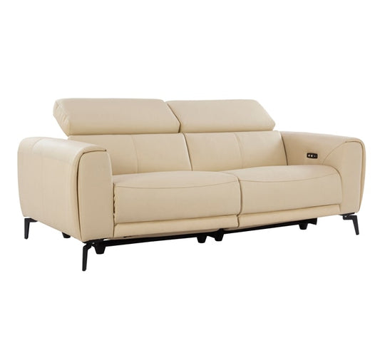 Blackburgh Half Leather Power Recliner Set (3+2) Cream