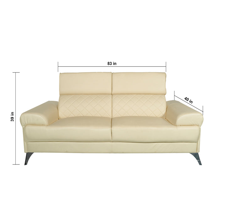 Harley Leather Sofa 3 Seater Beige