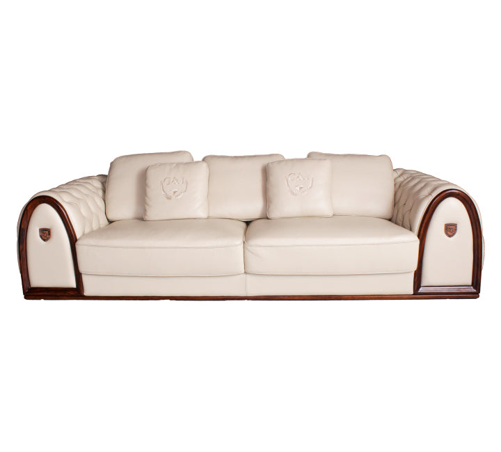 Full Leather 4 Seater Premium Sofa Cream - V001
