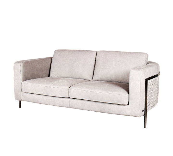 Full Leather Sofa 4 Seater Grey - QS0565