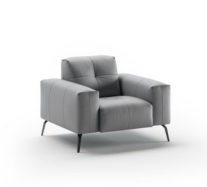 Full Leather Sofa (M&D) 3+2 Seater Grey - F002