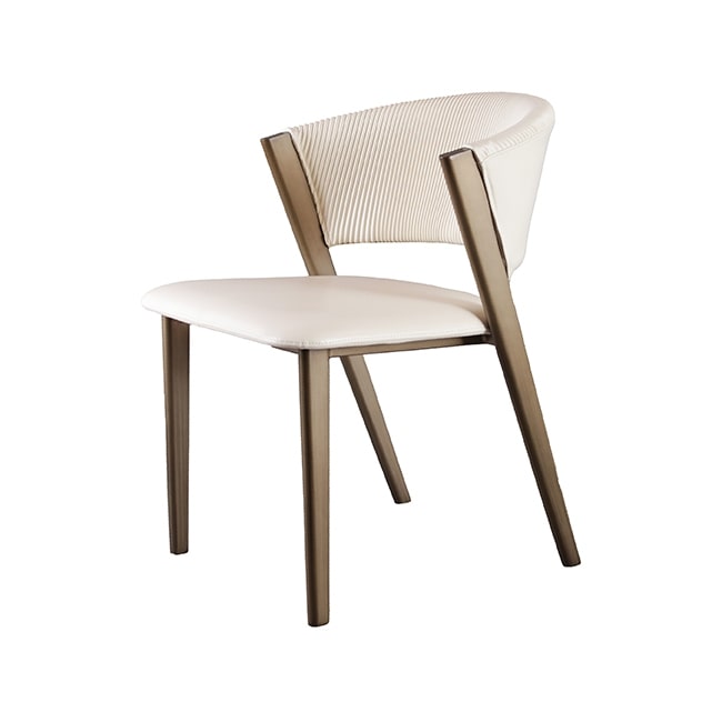 Stylish Ash Wood Leatherette Upholstered Dining Chair White