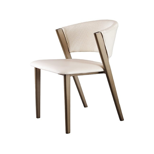 Stylish Ash Wood Leatherette Upholstered Dining Chair White