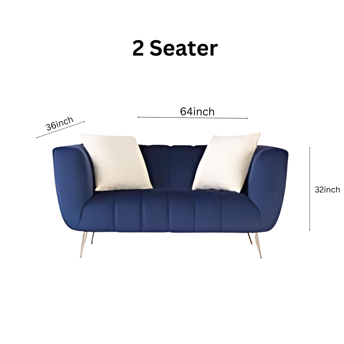 Carmen Velvet Fabric Sofa Set (3+2) Blue