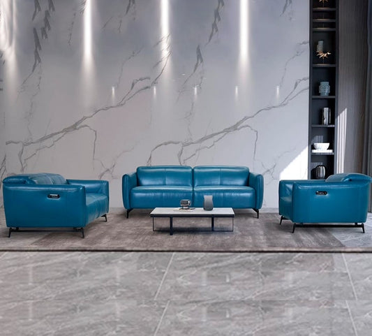 Half Leather Electric Recliner 3 Seater - 33520