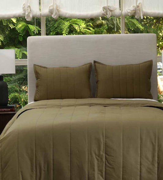 Algae Green 144 TC Green Cotton Double Bedsheet Set