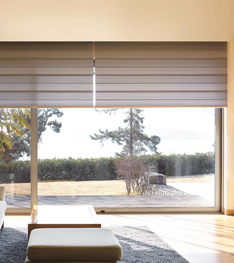 English Scroll Zebra Blinds - Sonatine Blinds Dual Brown