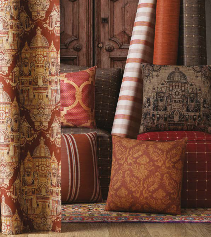 Rust Color Traditional Rajasthani Upholstery Fabric