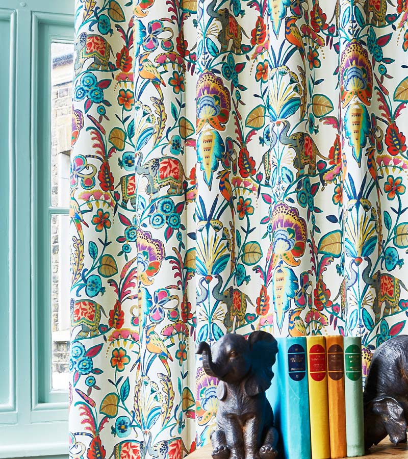 Linen Botanical Blackout Main Door Curtain Floral