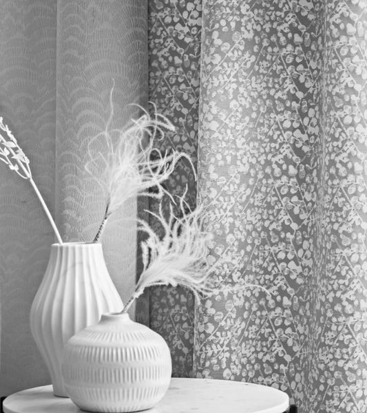 Floral Door Curtin Polyester Fabric Granite