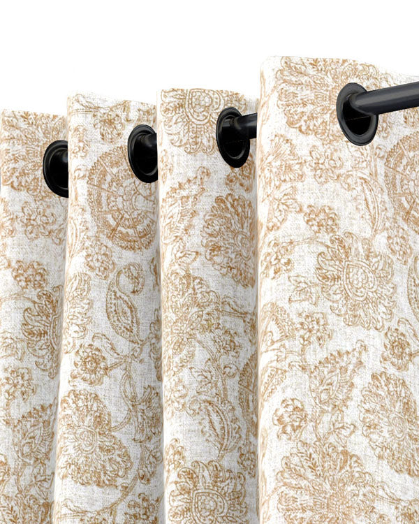 Beautiful self printed polyester eyelet curtain