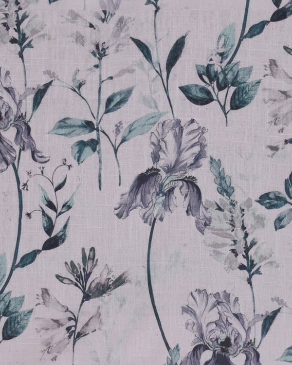 Intricate floral petals pattern polyester eyelet curtain