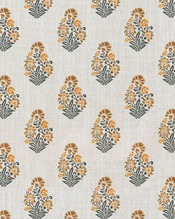 Elegant beige color damask design eyelet curtain