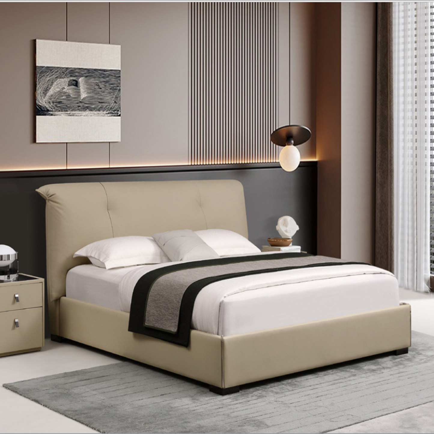 HL BED 180x200 With 2 Bed Side Table - 2378-73