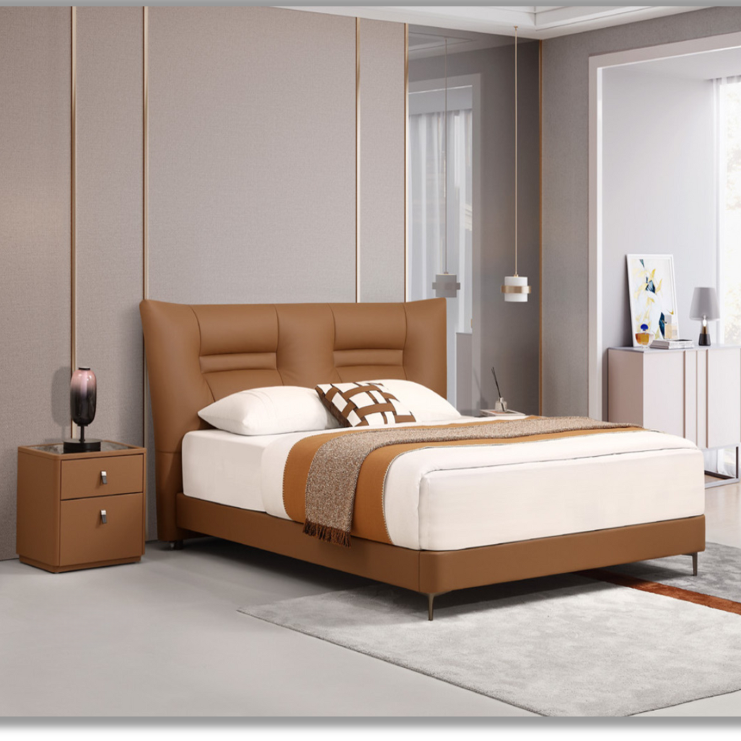 HL BED 180x200 With 1 Bed Side Table - 2363-73