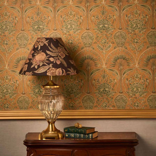 Yellow Base Green Colour The Moghol Design- Wallpaper