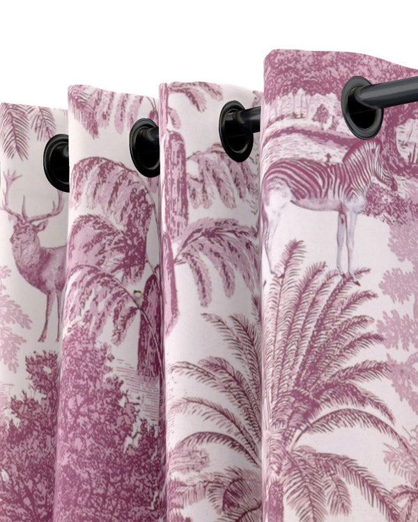 Explore our purple animal print eyelet curtain