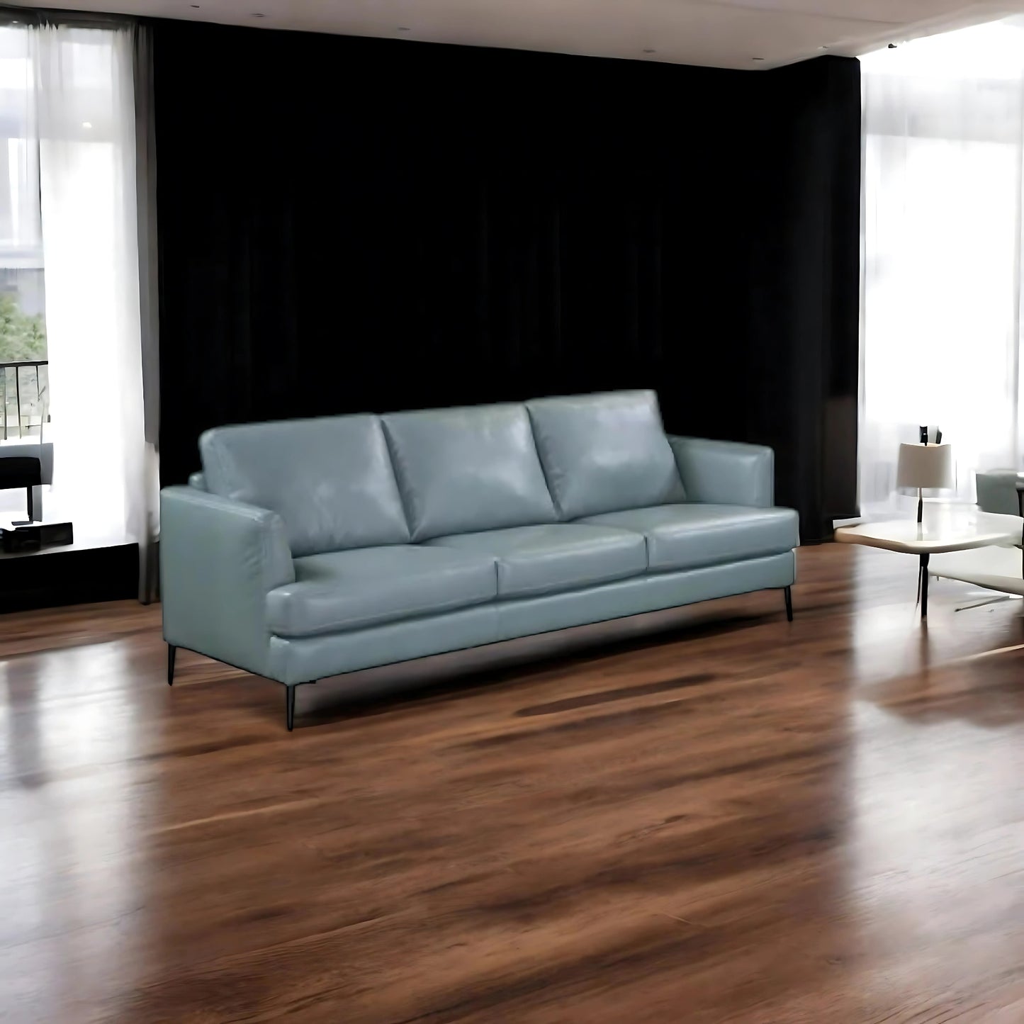 Premium Leather Sofa 3 Seater Grey - ZA28