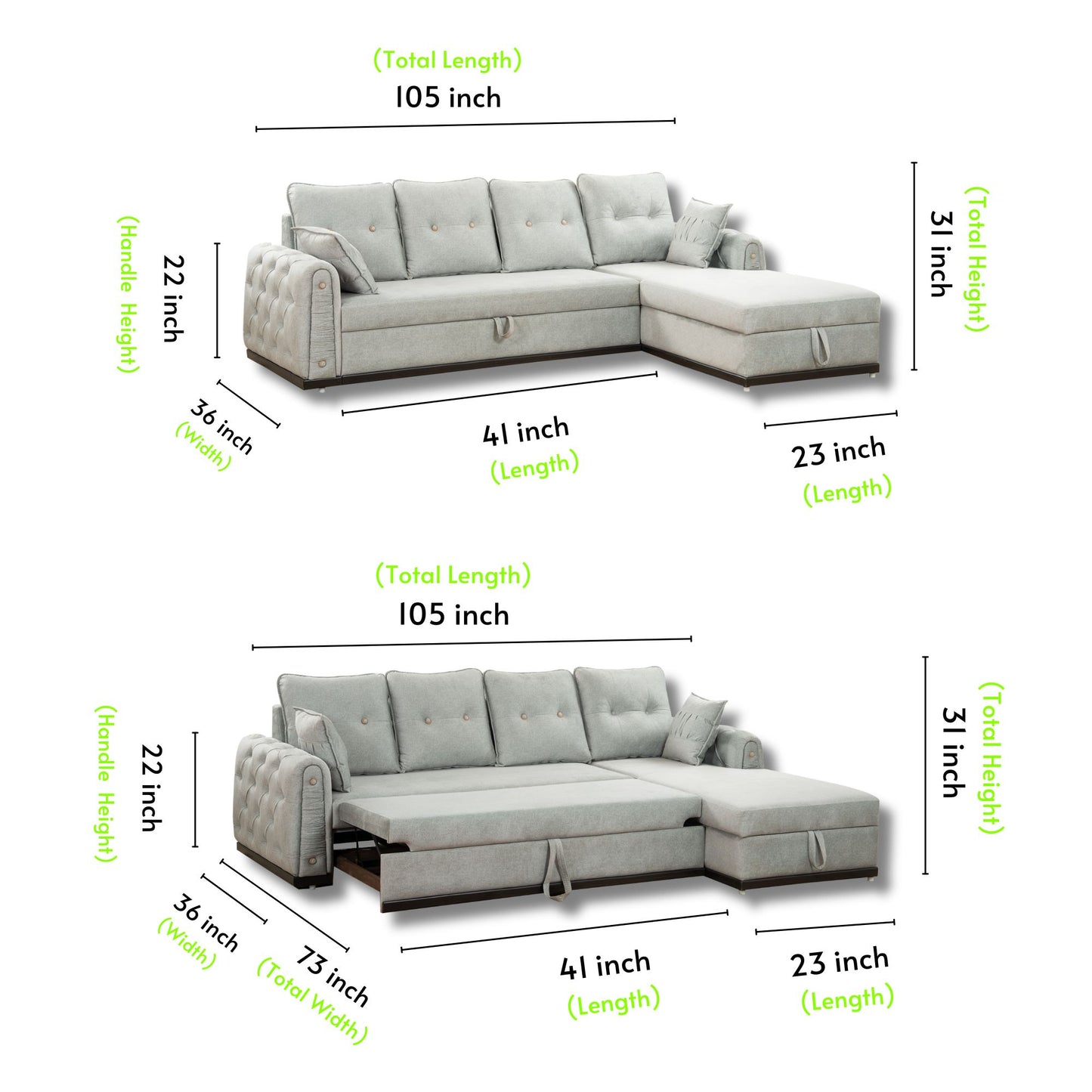 Regina Customized L Shape Sofa Bed