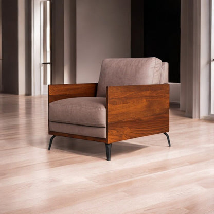 Full Leather Premium Sofa 1 Seater Brown
