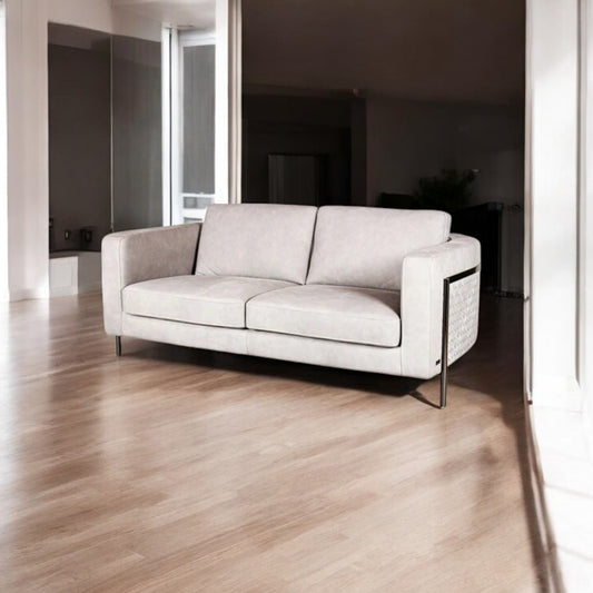Full Leather Sofa 4 Seater Grey - QS0565