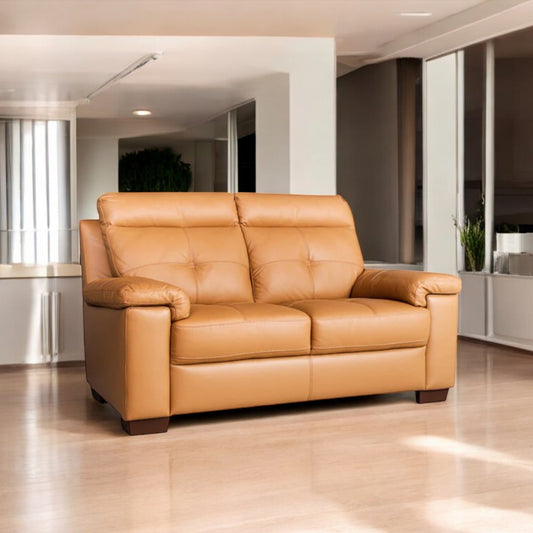 Leather Premium Sofa 2 Seater Mustard