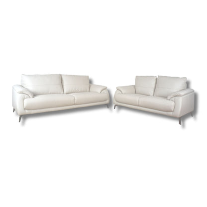 Andrew Half Leather Sofa 3+2 Seater-13424-NC-156E Frost