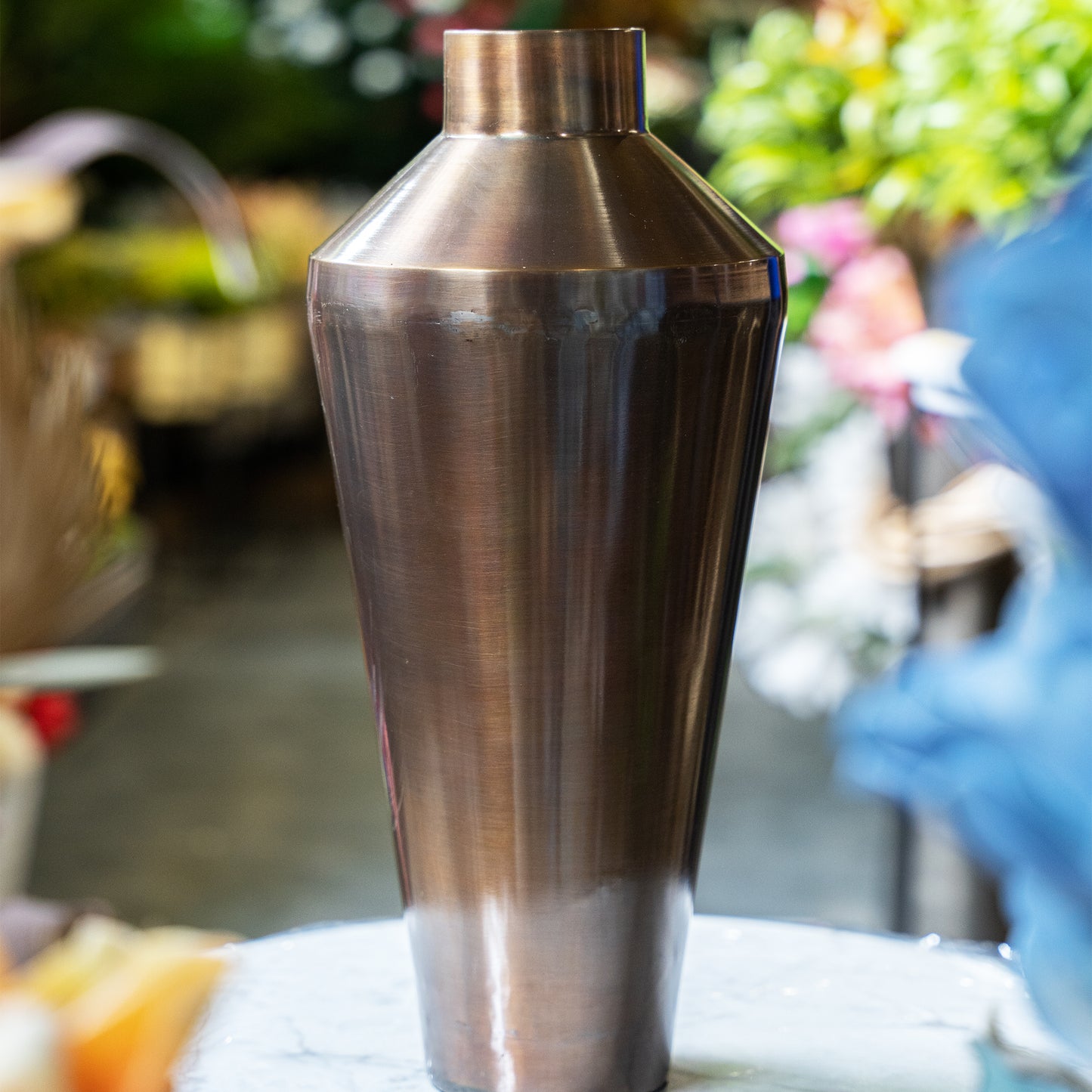 Matte Brass Geometric Vase