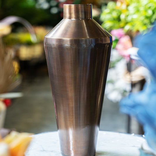 Matte Brass Geometric Vase